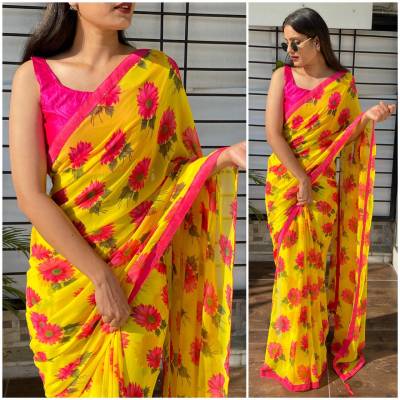 Manasvi By At Fancy Georgette Printed Saree Collection